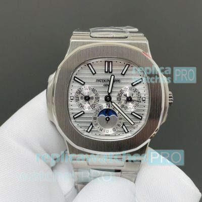 Swiss Replica Patek Philippe Nautilus 5740 Silver Dial Stainless Steel Automatic Watch 